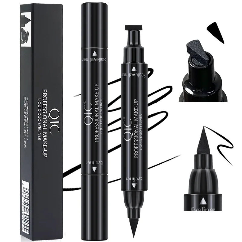 Zwarte Waterdichte Stempel Eyeliner Langdurige Gemakkelijk Te Dragen Vloeibare Eyeliner Matte Sneldrogende Eyeliner Pen Make-Up Cosmetica