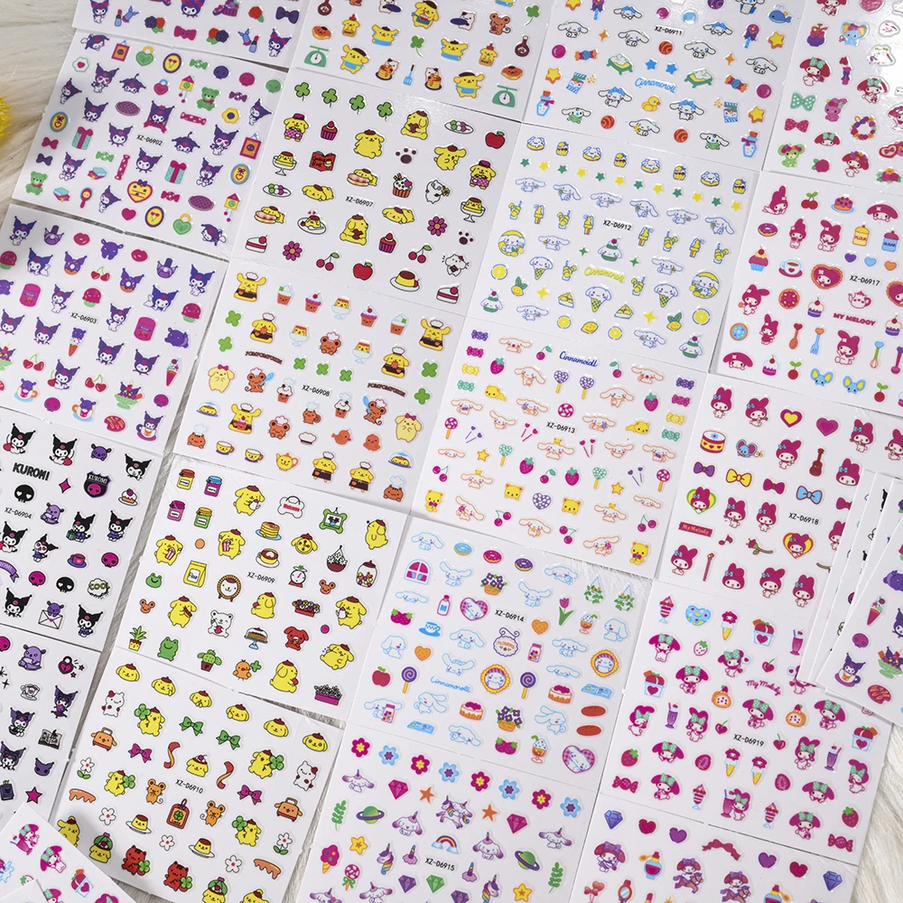 5 pz/set 3D Kuromi Del Fumetto Adesivo Per Unghie My Melody Cinnamorol Anime Adesivi Per Unghie Manicure Design FAI DA TE Carino Decalcomanie Per Unghie Wrap Decor
