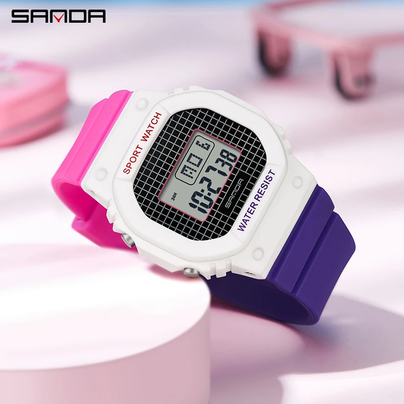 Fashion Sanda 393 Top Brand Boys Girls Led Digital Children Sports For Waterproof Electronic Outdoors Casual Gift Student Watch