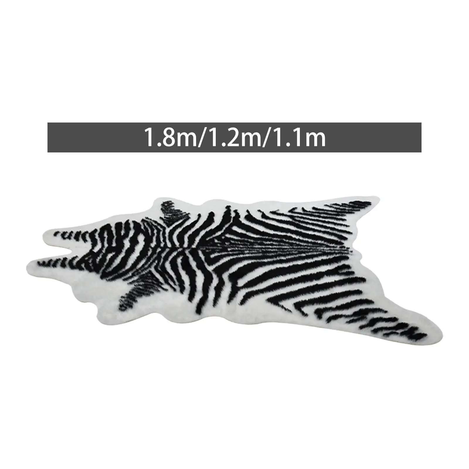 Faux Zebra Print Rug Artificial Anti Slip Carpet for Entryway Kitchen Indoor