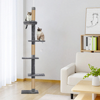Adjustable Floor-to-Ceiling Vertical Cat Tree Tower from 240-260cm Stable Tall Cat Climbing Tree Cat Toy Suitable for Indoor Cat