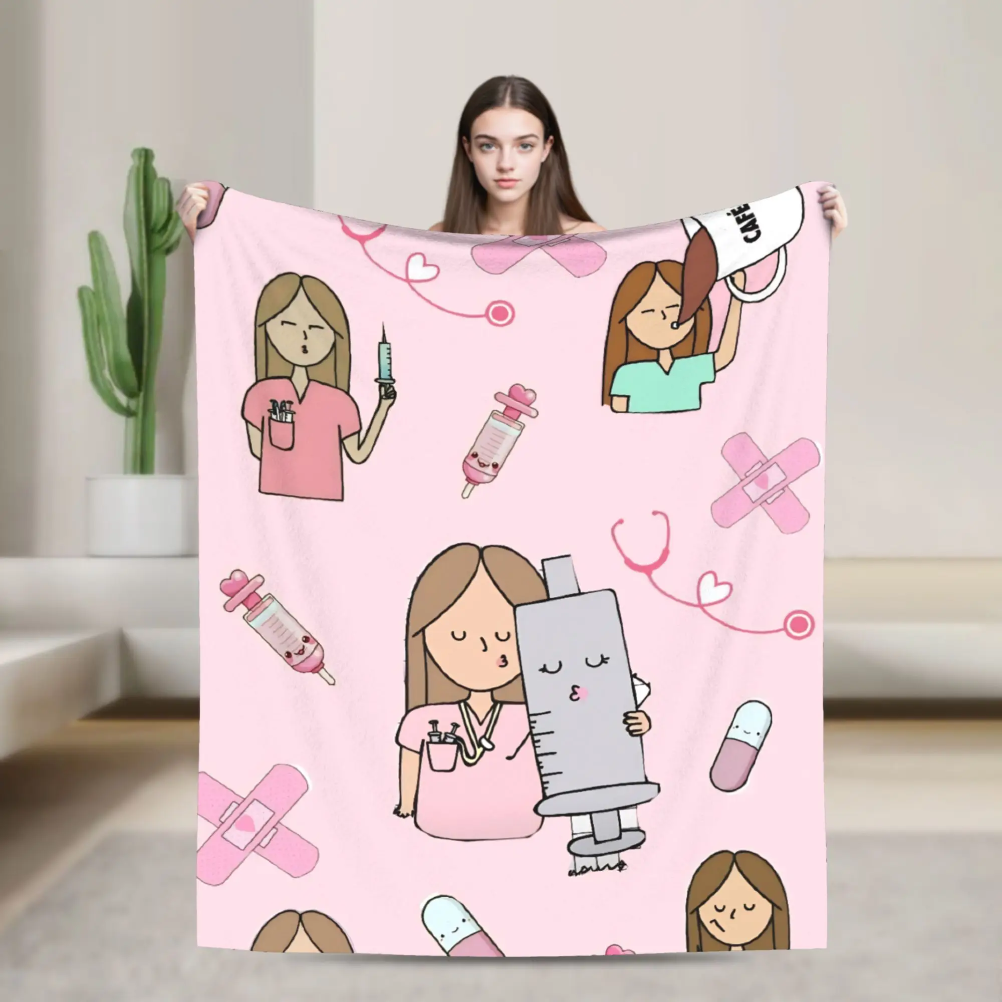 Super Warm Blanket Travel Office  Medical Nurse Doctor Throw Blanket  Flannel Bedspread For Bedroom Novelty Sofa Bed Cover