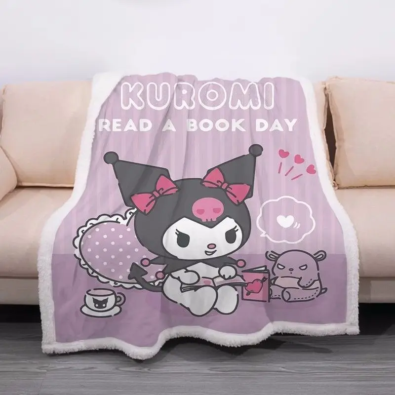 Sanrio Kuromi children's nap blanket thickened double-sided velvet cute kawaii girly princess style skin-friendly warm blanket