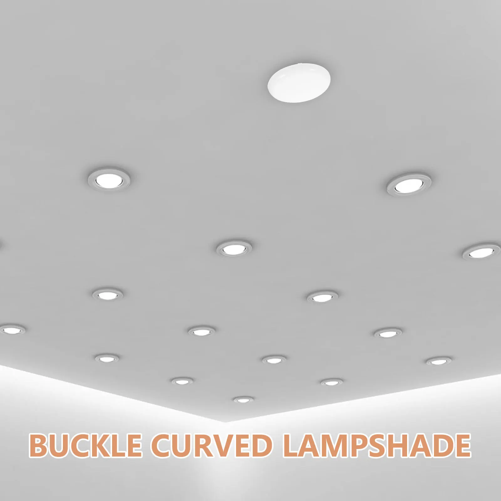 

2Pcs LED Bulb Diffuser Cover Buckle Curved Semi-Circle Anti-Fog Lampshade for Ceiling Lighting Even Light Distribution