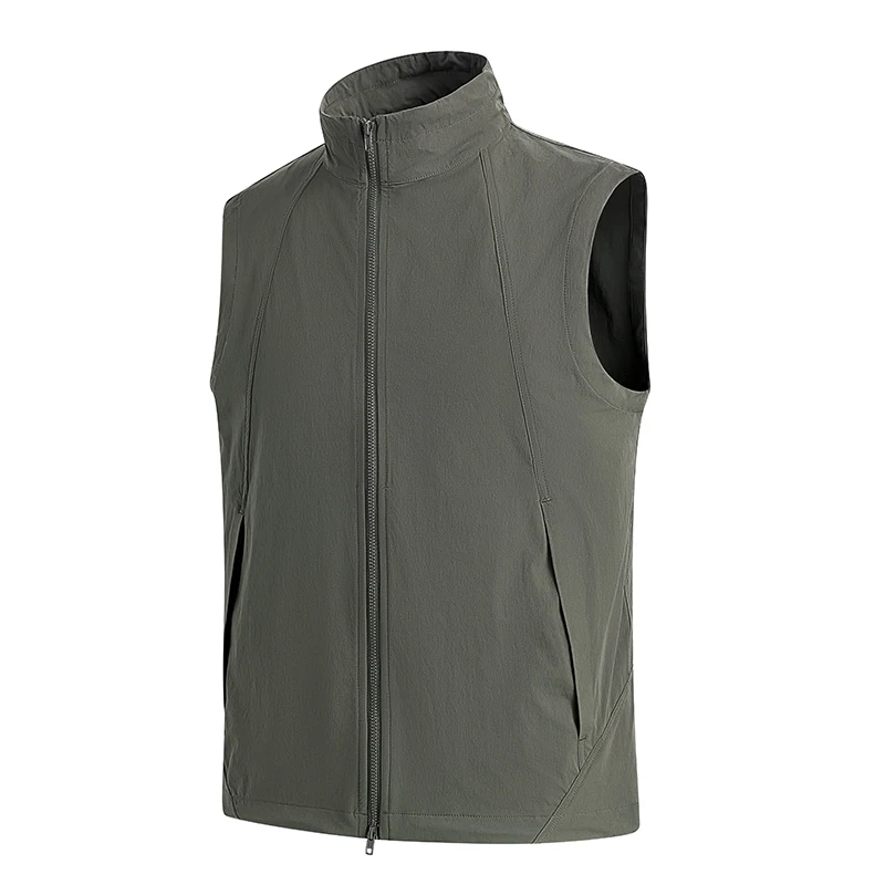 COMXZ Summer Thin Vest Men Casual Brand Waterproof Soft Shell Work Jacket Outdoor Camping Fishing Sleeveless Vest Coats Overalls
