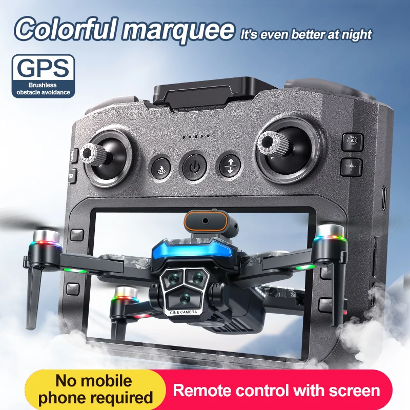 A14 Pro Max GPS Brushless 8K Triple Camera HD Optical Flow Intelligent Obstacle Avoidance Foldable Quadcopter RC Drone