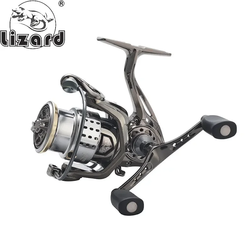 

Lizard Fishing Reels 13+1BB 5.2:1 Carp Fishing All Metal Spin-on Double Rocker Spinning Reels Shallow Cup Bevelled Road Reels