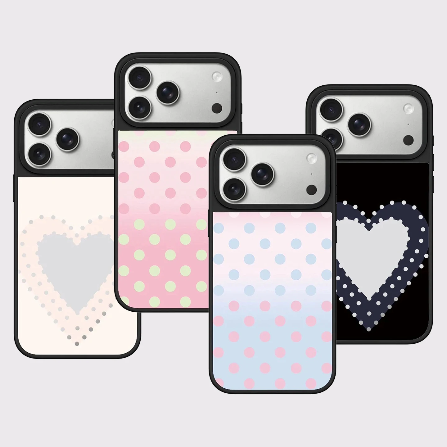 

Love Dot Gradient Mirror Surface Magnetic Phone Case Cover for IPhone 12 13 14 15 16 17 Pro Max Case for IPhone 17 Air