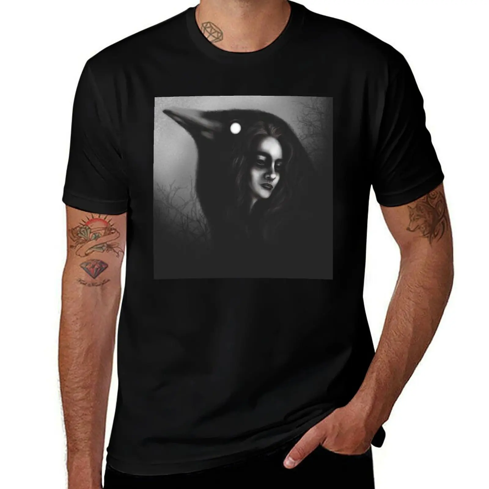 Raven Who Refused to Sing T-Shirt Minimalist Plain Crew Neck T-Shirt