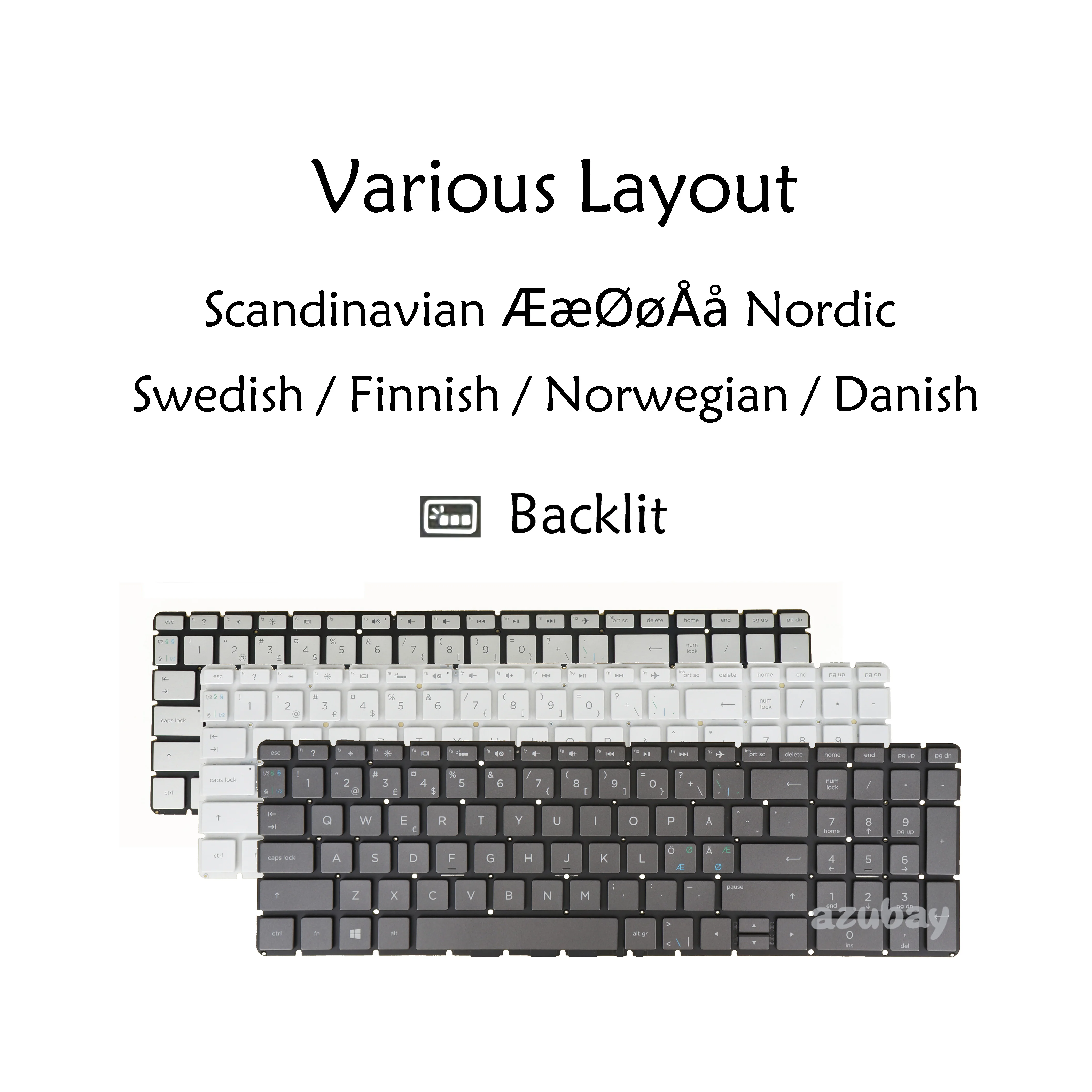 Backlit Laptop Keyboard For HP Envy 15-bp 15m-bp 15t-bp 17-ae 17-bw 17m-bw 15-bq 15m-bq 15z-bq Swedish Finnish Danish Norwegian