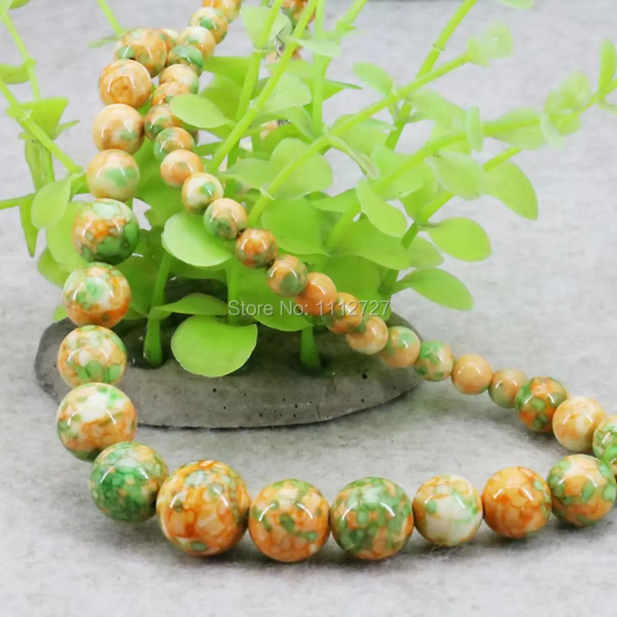 6-14mm Yellow Green Tower Necklace Chain Semi-precious Stone Riverstone Rain Flower Rainbow Fashion Jewelry for Women Girls Gift image 2