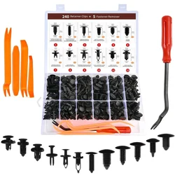 240PCS Bumper Retainer Clips Car Plastic Rivets Fasteners Push Retainer Kit 12 Popular Sizes Auto Push Pin Rivets Set Door Trim