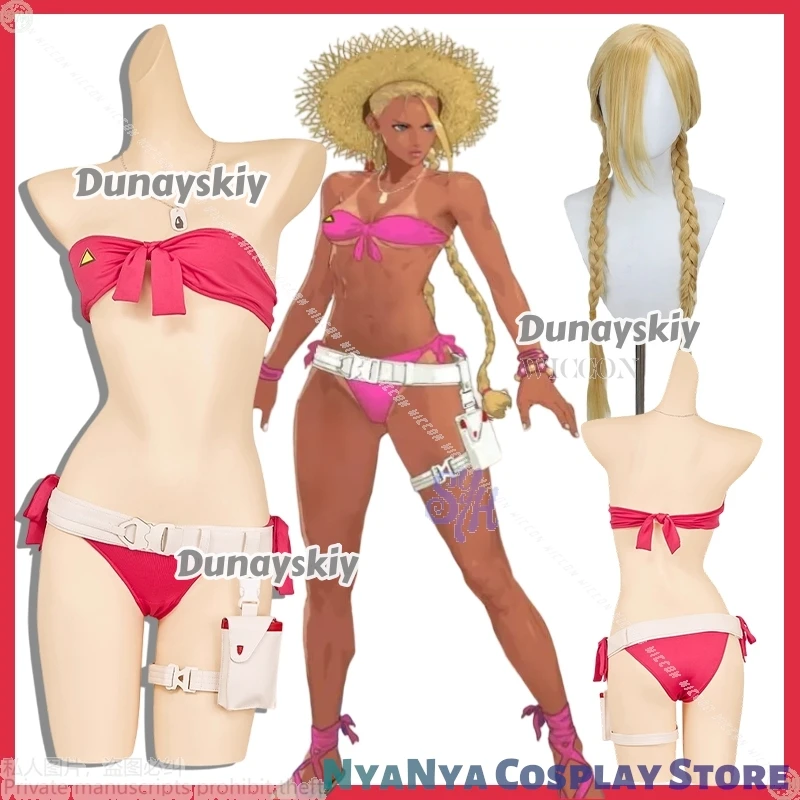 

Cammmy White disfraz Streeet Anime Game Fighteee Sexy Summer Swimminwear Hot Pink Bikini Fashion Y2K Lingerie Halloween Party