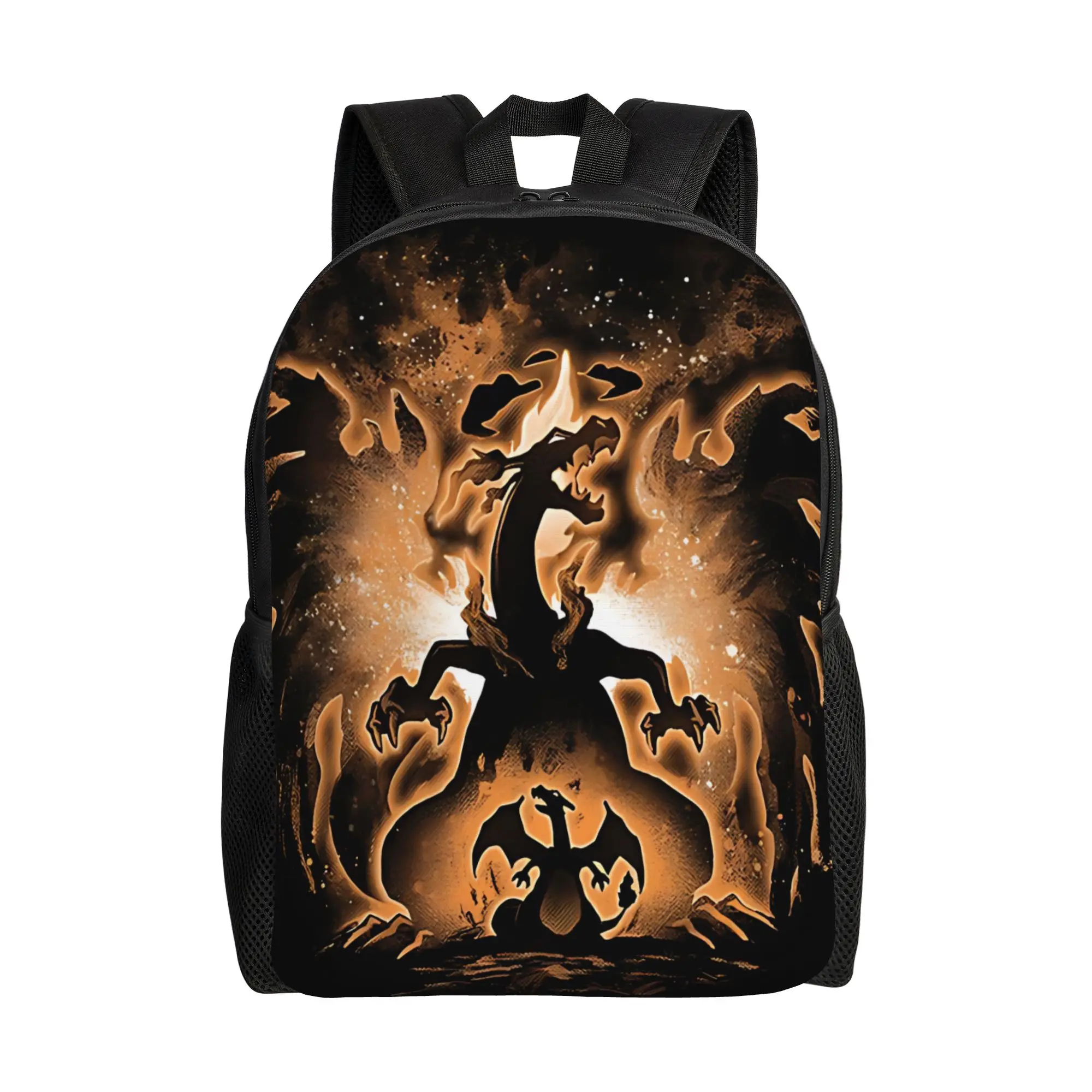 

1 шт. Модный рюкзак с изображением покемона Чаризарда, дизайн Funko Harajuku, для работы и офиса, с застежкой-молнией.