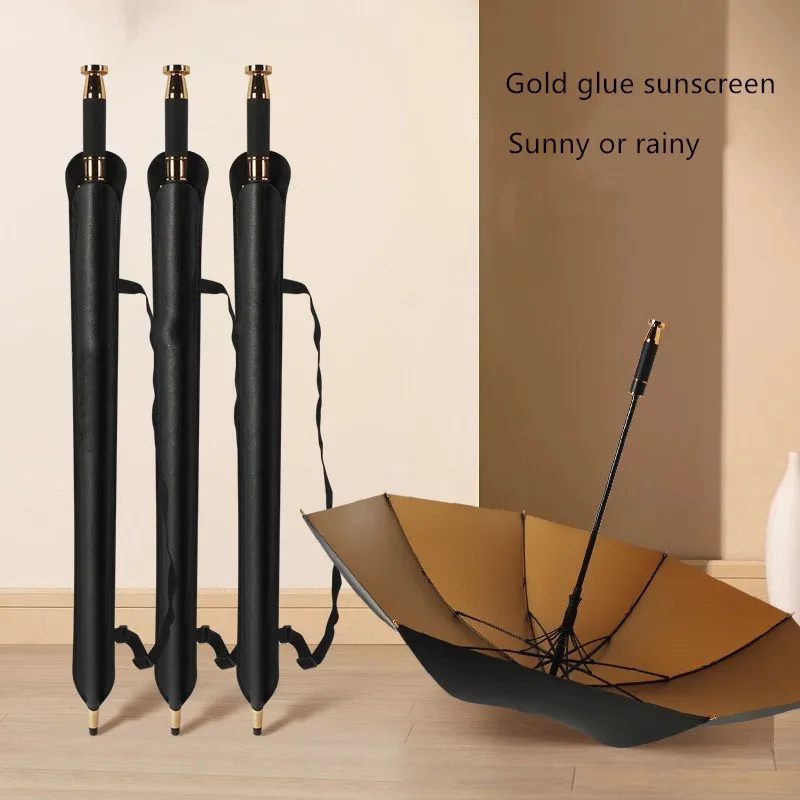 Brand New Noble Gold Glue Golf Umbrella For Rolls-royce Mercedes-benz Bwm Anti-ultraviolet Luxury Car Logo Business Umbrella