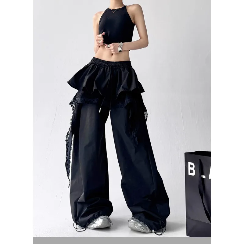 الأمريكية الرجعية الساخن فتاة العمل السراويل فضفاضة الشارع الرقص الهيب هوب الاتجاه Traf امرأة الملابس الكورية شعبية الملابس النسائية #1