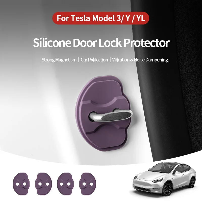 

For Tesla Model 3/Y/YL Premium Silicone Door Lock Protector Anti Scratch Latches Stopper & Entry Guard Accessories