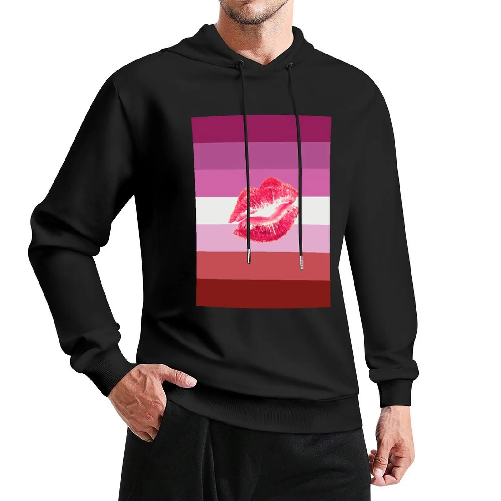 Lipstick Lesbian Flag Pullover Hoodie clothes for men new in hoodies