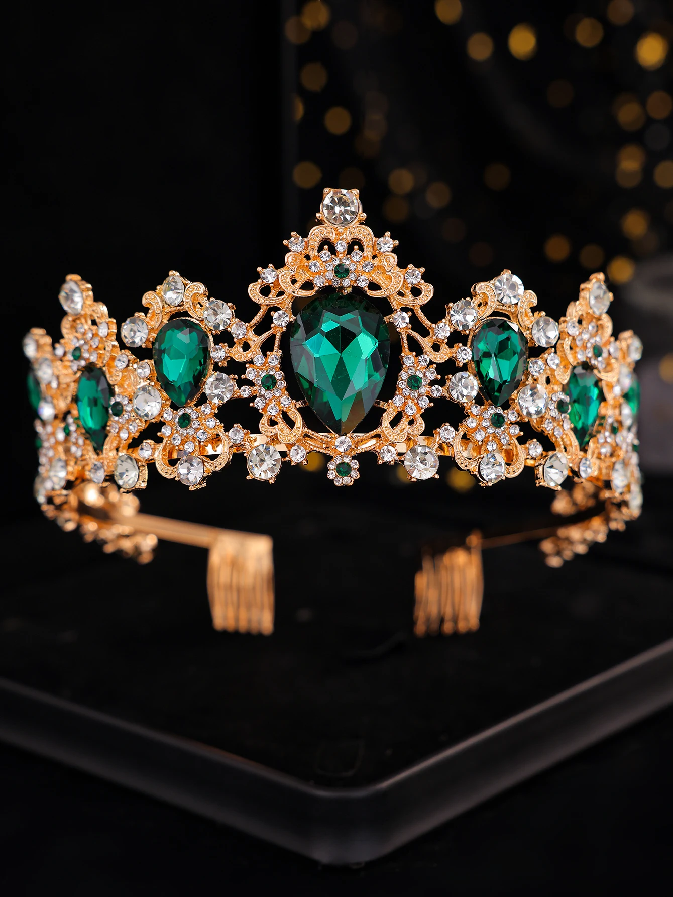 Europäische und amerikanische Retro-Krone, Brautkrone, Hochzeit, Barock, Königin, Gold, Hochzeitskleid-Accessoires