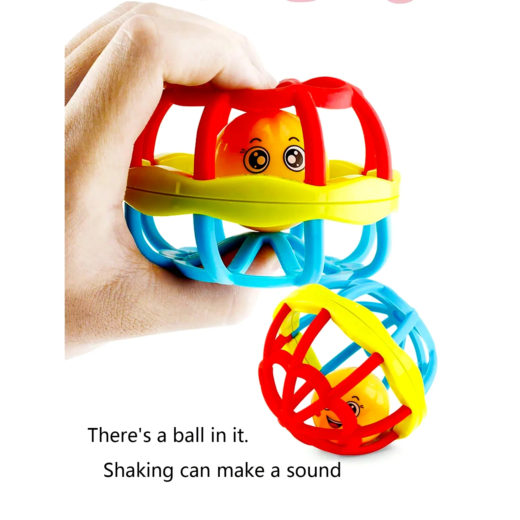 QWZ ベビーガラガラおもちゃ 幼児用 簡単に掴める赤ちゃんのおもちゃ 新生児ギフト 赤ちゃんの感覚発達教育玩具 0-18ヶ月の赤ちゃん