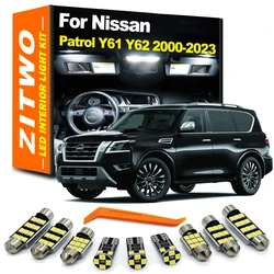 LED Bulbs Interior Reading Dome Plate Light Kit For Nissan Patrol Y61 Y62 2000 - 2017 2018 2019 2020 2021 2022 2023 Accessories