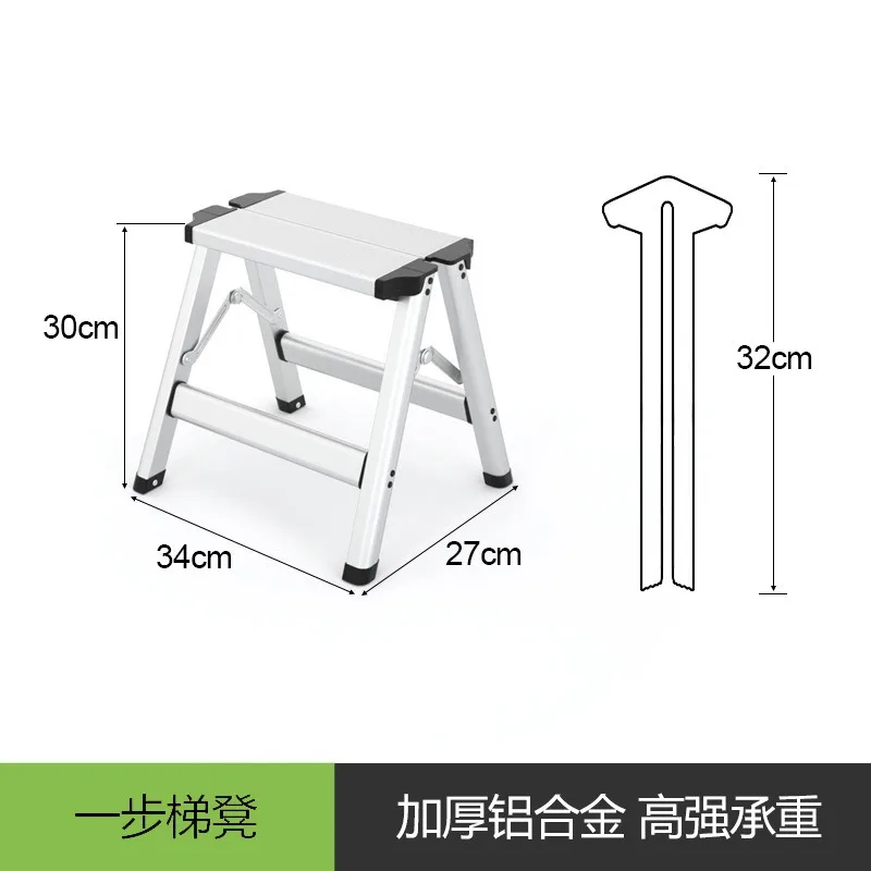 Folding Ladder Space Saving Multifunctional Nonslip Lightweight Durable Practical for Household Kitchen Shop Office Supermarkets