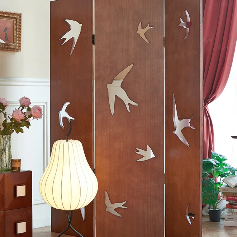 Thousand Birds Folding Screen Retro Swallow Folding Screen Living Room Home French Home Partition Art Medieval Screen