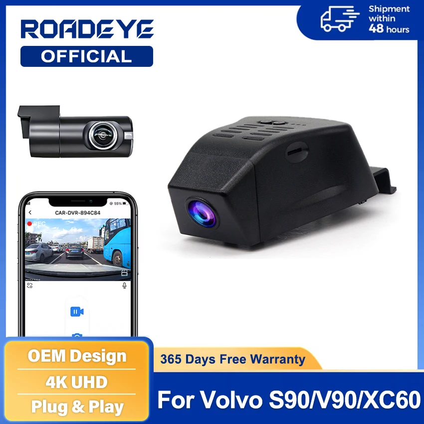 plug-and-play-hidden-car-dvr-wifi-4k-dash-cam-camera-for-volvo-v90-cross-country-s90-xc60-t8-2018-2019-2020-2021-2022-2023-2024