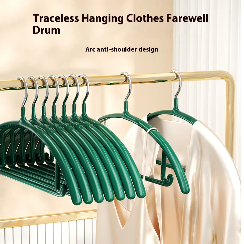 5pcs Nano seamless anti slip clothes hanger stand hanger non marking storage, thick clothing support, anti slip stainless steel