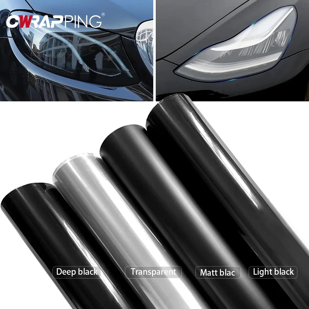 Acessórios do carro filme de luz led farol blackout filme luz da cauda matiz veículo decoração vinil exterior adesivos do carro luzes nevoeiro