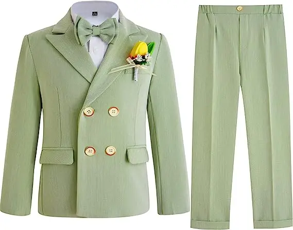 Young Boys Green Photography Suit Prince Kids Ceremony Costume Children Birthday Wedding Party Dress Performance Tuxedo Wear