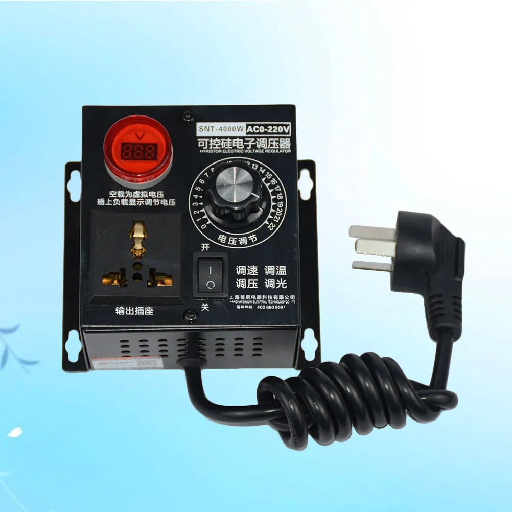 

Voltage Regulator 220V 4Kw Motor Fan Speed Control Rotary Knob Dimmer Voltage Controller for Household Electrical Appliances
