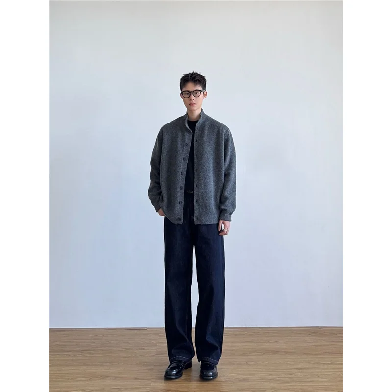 

Американский ретро-кардиган с высоким воротником, вязаный, свободный, повседневный, мужской, осенне-зимний, новый тренд, бренд