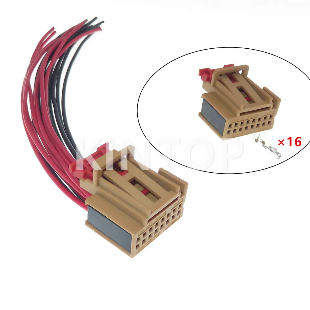 1 Set 16 Pins 1K0 972 928 A Auto Automatic Air Conditioning Panel Cable Harness Plug AC Assembly 1K0972928A For VW Audi