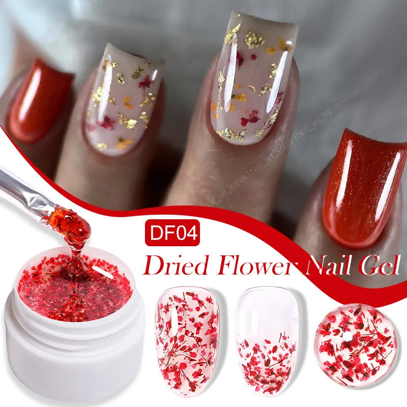 Gel de esmalte de flor seca, Gel UV, Floral Natural, DIY Nail Art, Semi Permanente, Soak Off, Vernizes de pintura, 8ml