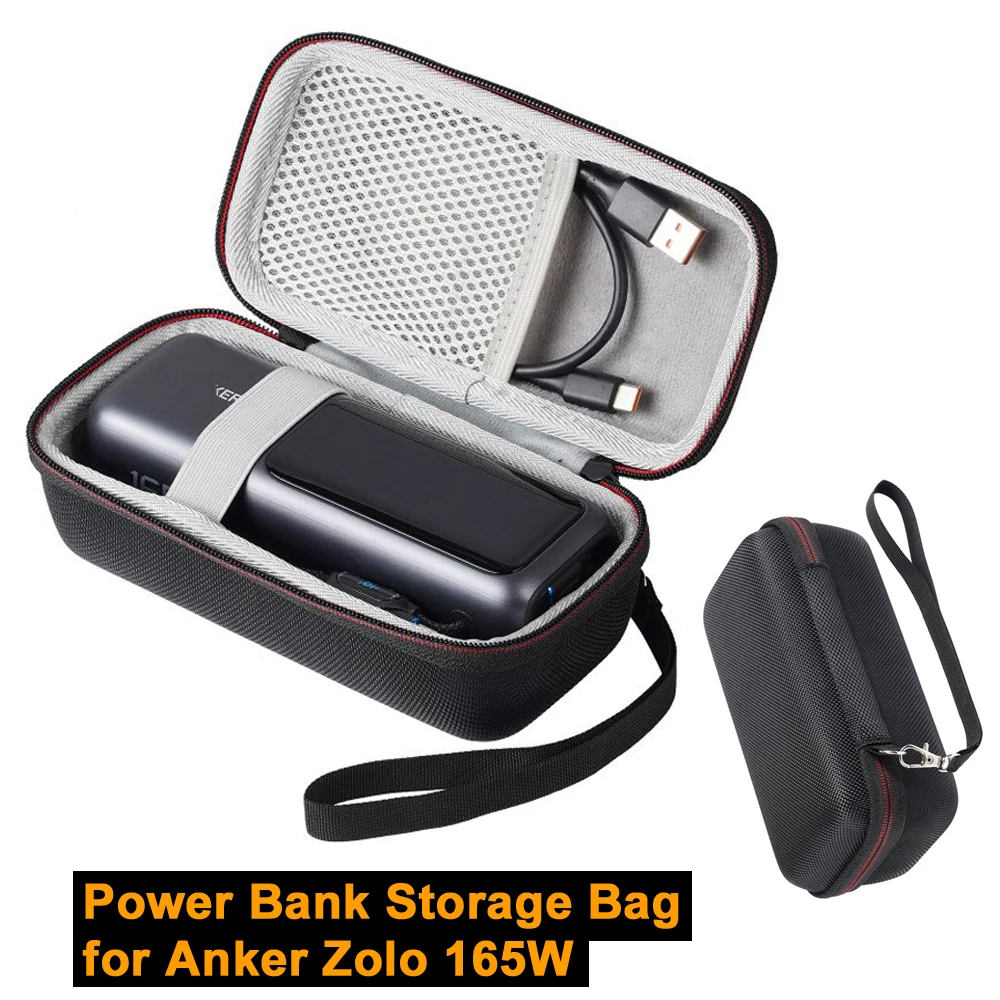 Powerbank Case for Anker Zolo 165W Power Bank Portable Storage Bag EVA Hard Carrying Case Waterproof, Shockproof Zipper Handbag