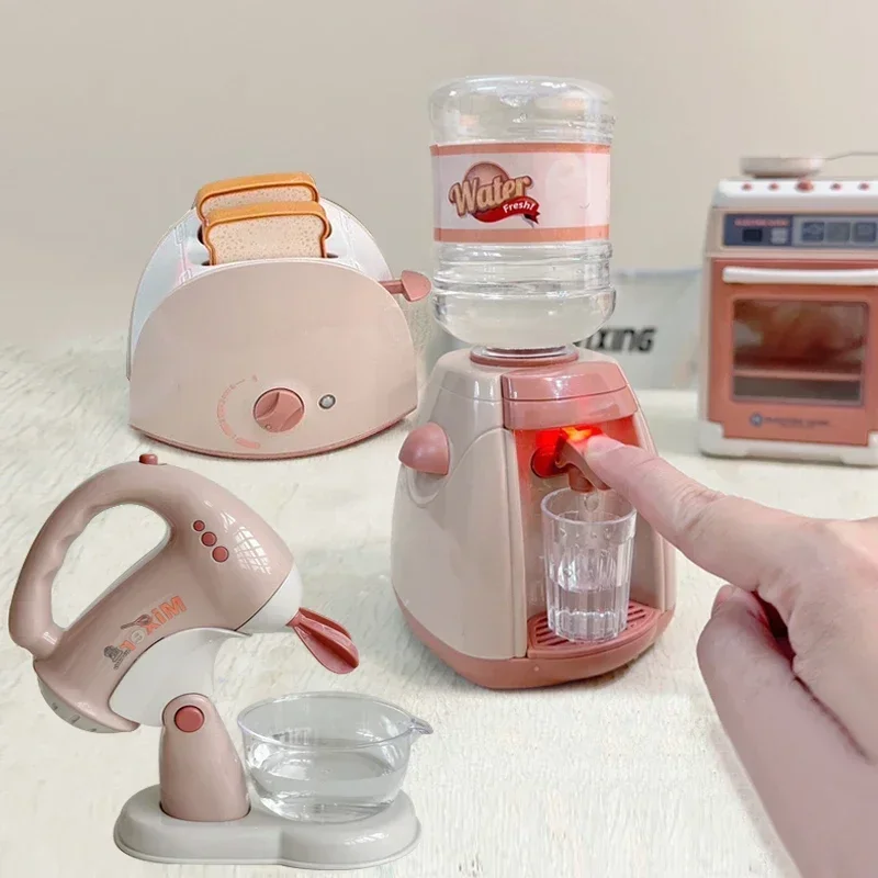 Mini elettrodomestici giocattoli da cucina set da gioco di finzione con caffettiera distributore d'acqua e tostapane per bambini ragazzi ragazze regali