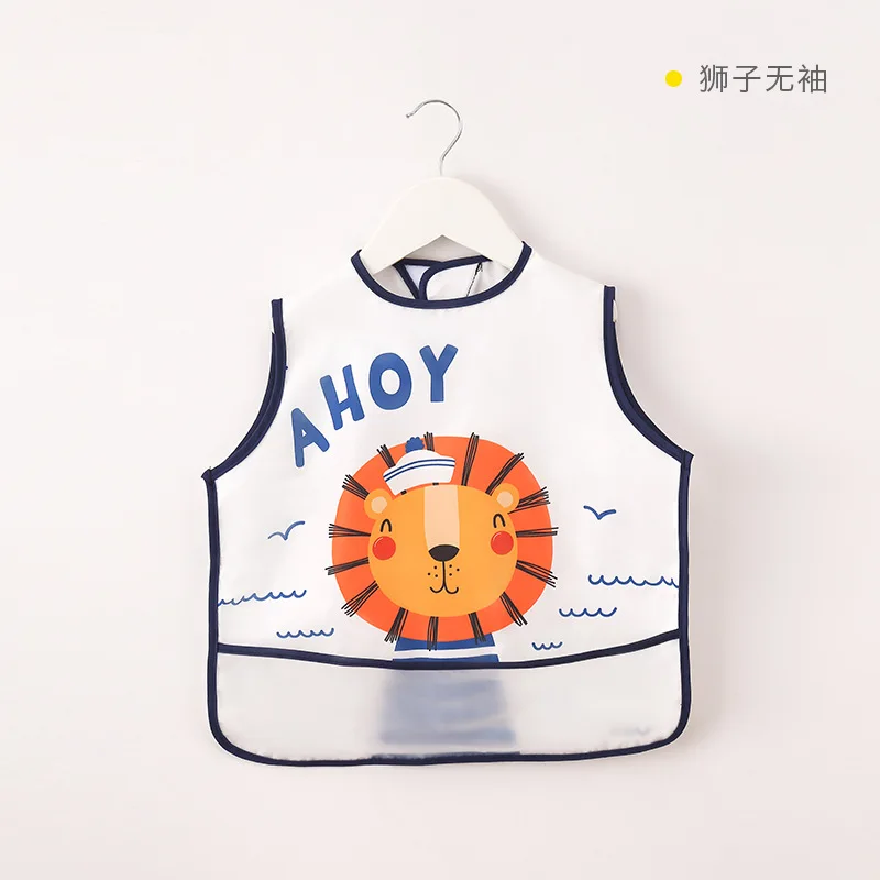 Cartoon Baby Bibs Summer Sleeveless Waterproof  Feeding Bibs Adjustable Cute Children Baby Apron Kids Burp Cloths Bib Kids Gift