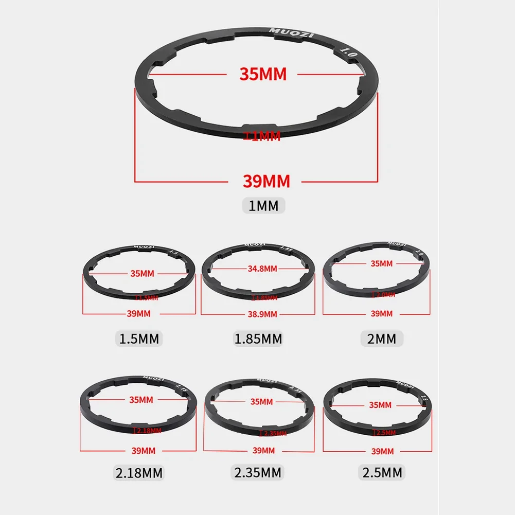 1/1.5/1.85/2/2.18/2.35/2.5MM Bicycle Hub Washer MTB Bottom Bracket Spacers Flywheel Cassette Gasket Road Bike Freehub Washer