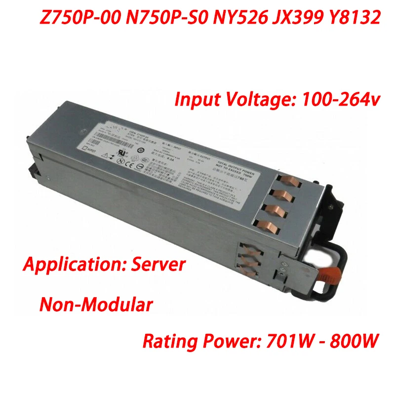 

Hot Swap 750W PSU For Server PE2950 Redundant Server Power Supply Z750P-00 N750P-S0 NY526 JX399 Y8132 750 Watt Power Supply