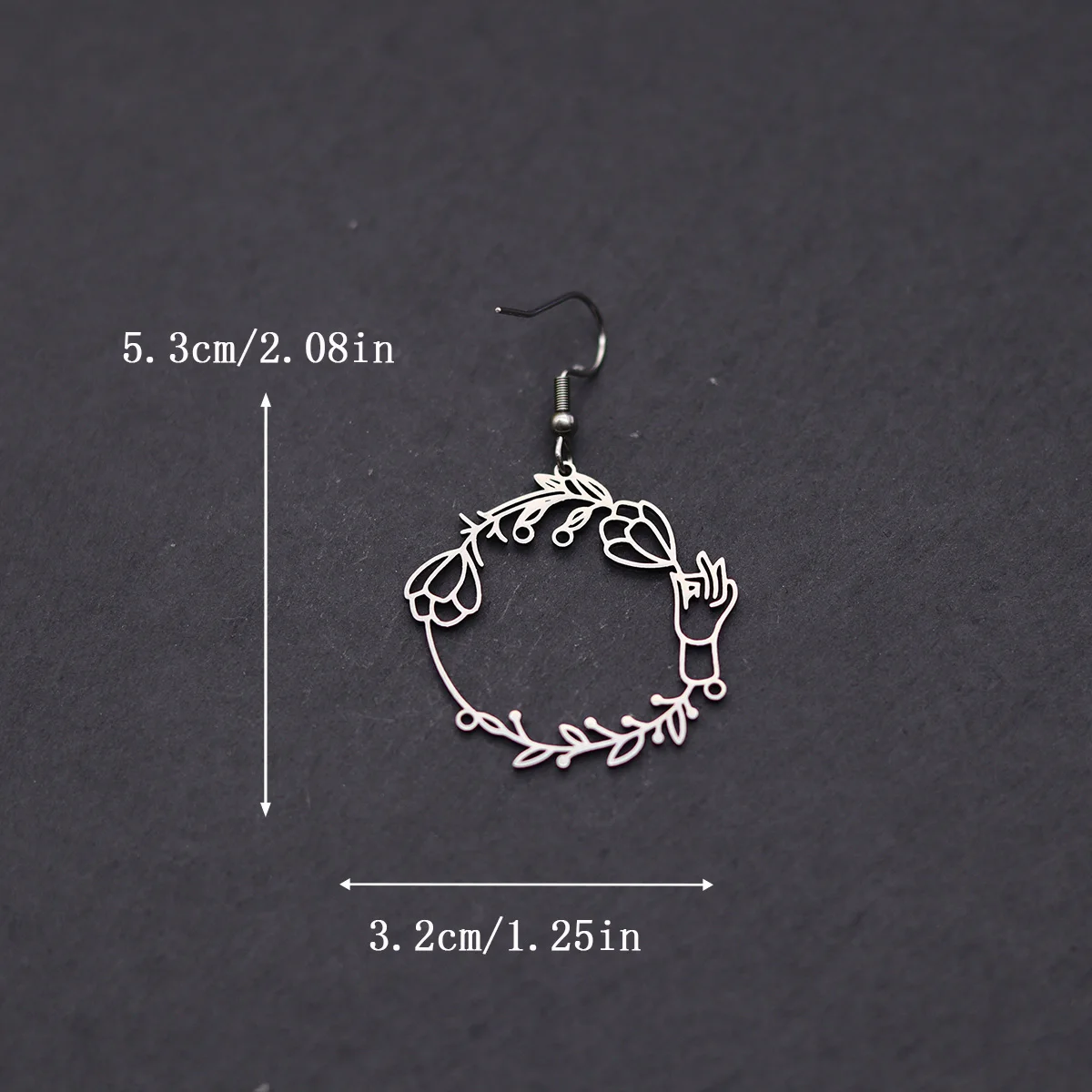 Kinitial Floral Wreath Drop Earrings For Women Flower Hollow out Statement Handmade Fashion Dangle Earring Jewelry