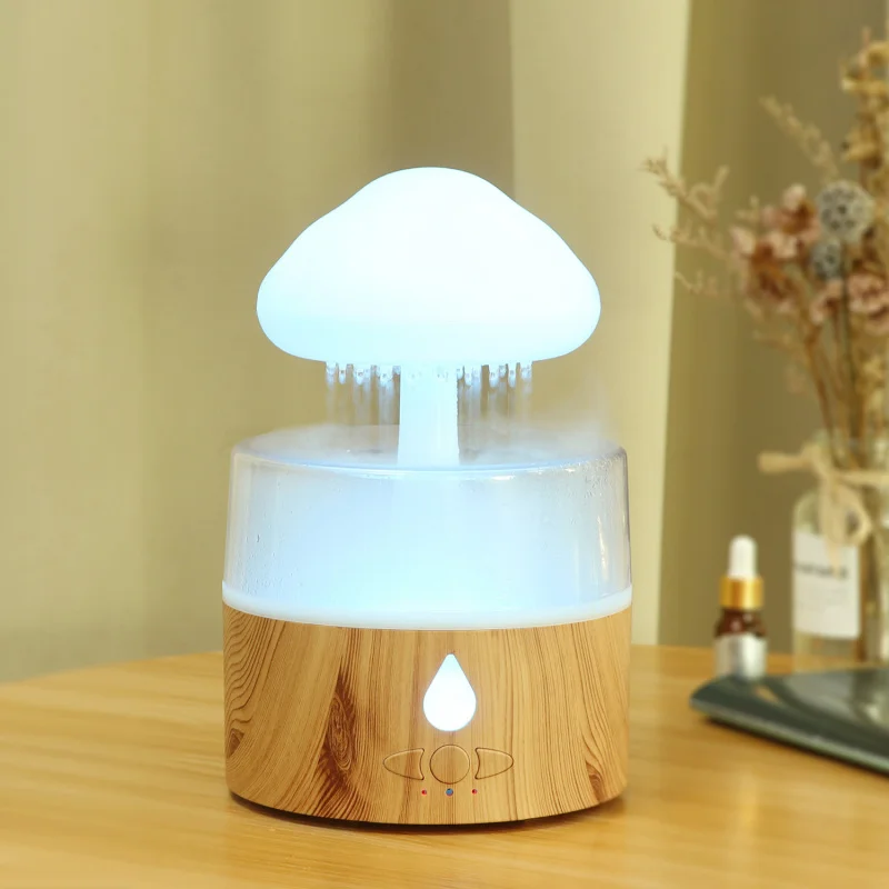 

Cloud Rain Humidifier Colorful Light Ultrasonic Atomization Raindrops Yunyu Mushroom Aroma diffuser