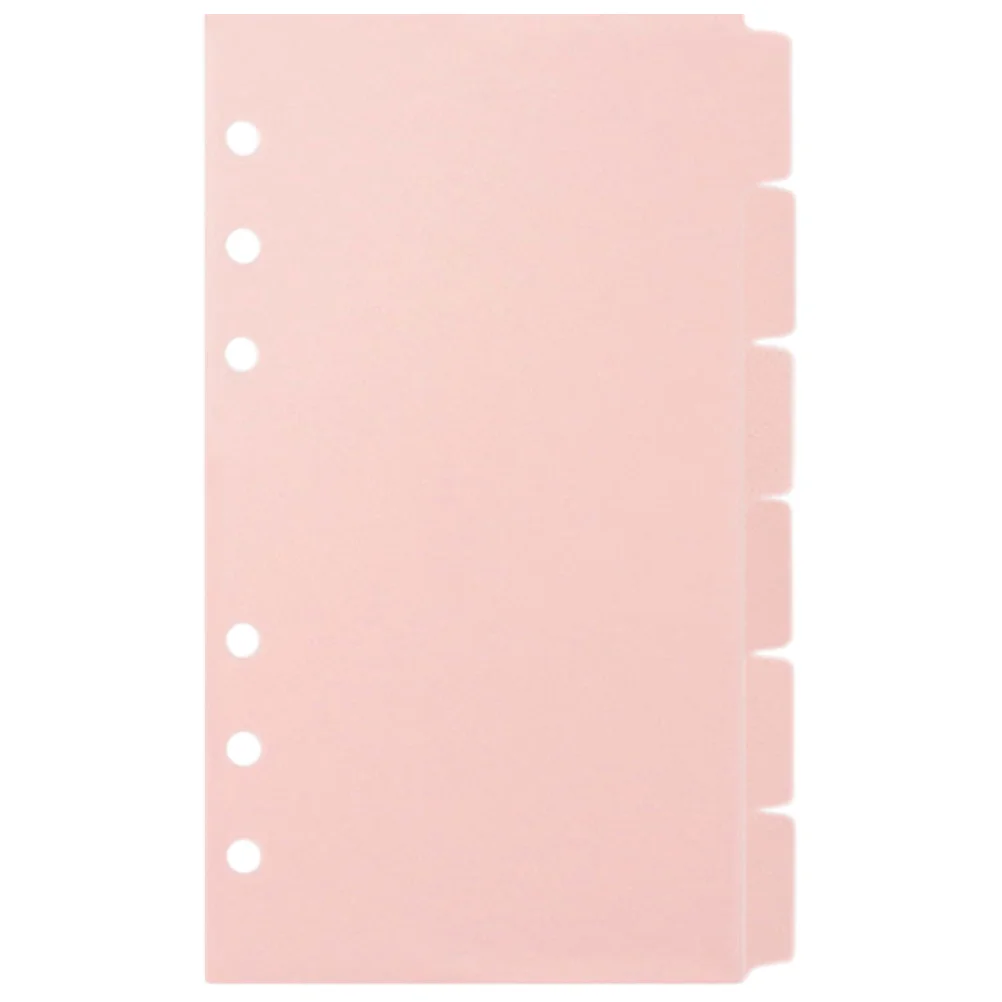 

6 Sheets Notebook Paper Slip Binders 8 Tab Dividers for Ring Page Lined Pink Tabs