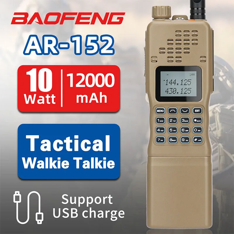 

Baofeng AR-152 10W Tactial Military Powerful Ham CB Two way Radio Larger Battery Walkie Talkie AN /PRC-152 Dual Band Transceiver