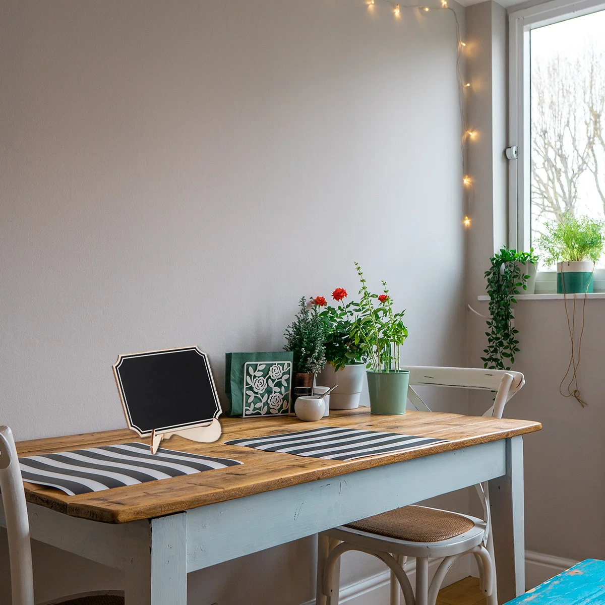 10Pcs Small Reusable Chalkboards with Wooden Frame for Christmas Crafts Restaurant Price Tags and Buffet Labeling