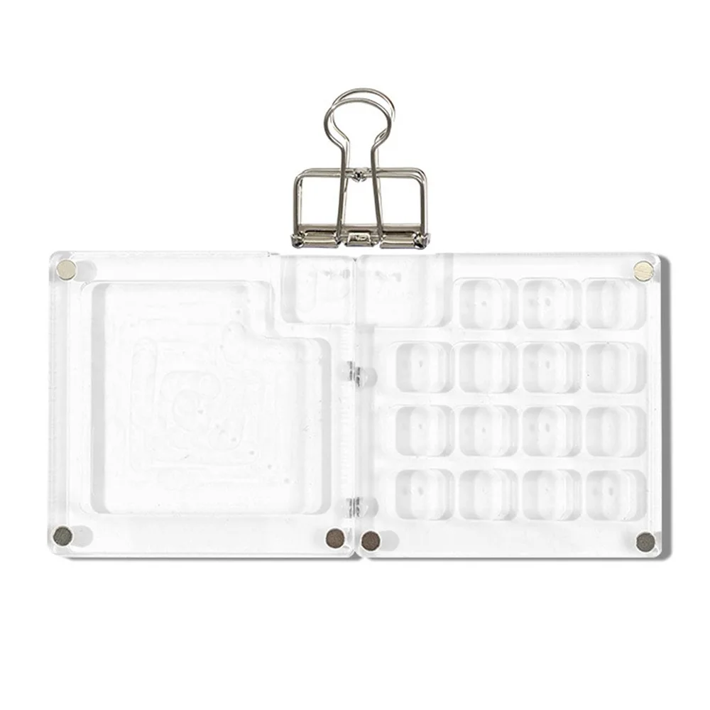 

Portable Acrylic Watercolor Paint Palette Quicksand Magnetic Travel Painting Tray 8/15 Grid Can Shake Empty Paint Box Student