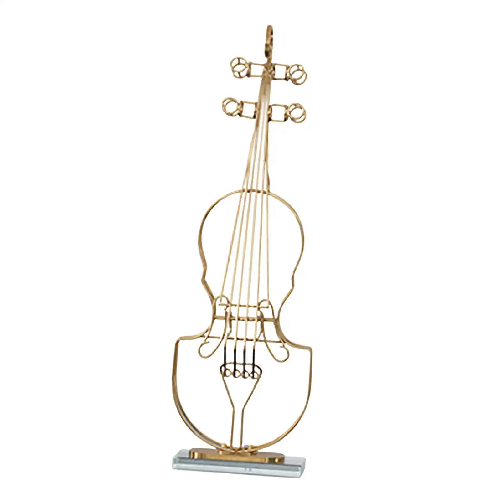 Violin Musical Instrument Sculpture Tabletop Desk Decor Modern Statue Metal Minimalist Figurine Nordic Style Office Shelf