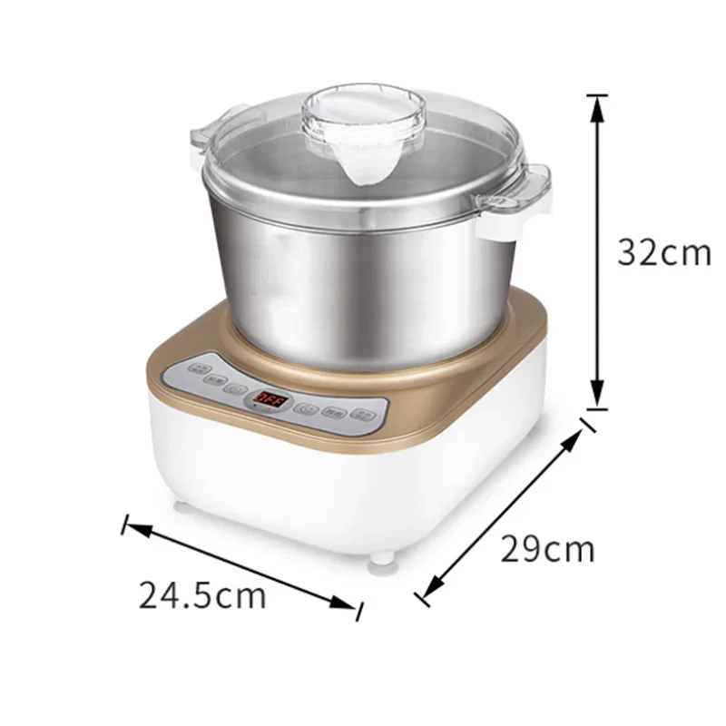 220V/200W Wake-up Dough Mixer 5L/7L Electric Flour Mixer LY-80A Household Stainless Steel Basin Bread Kneading Mixer