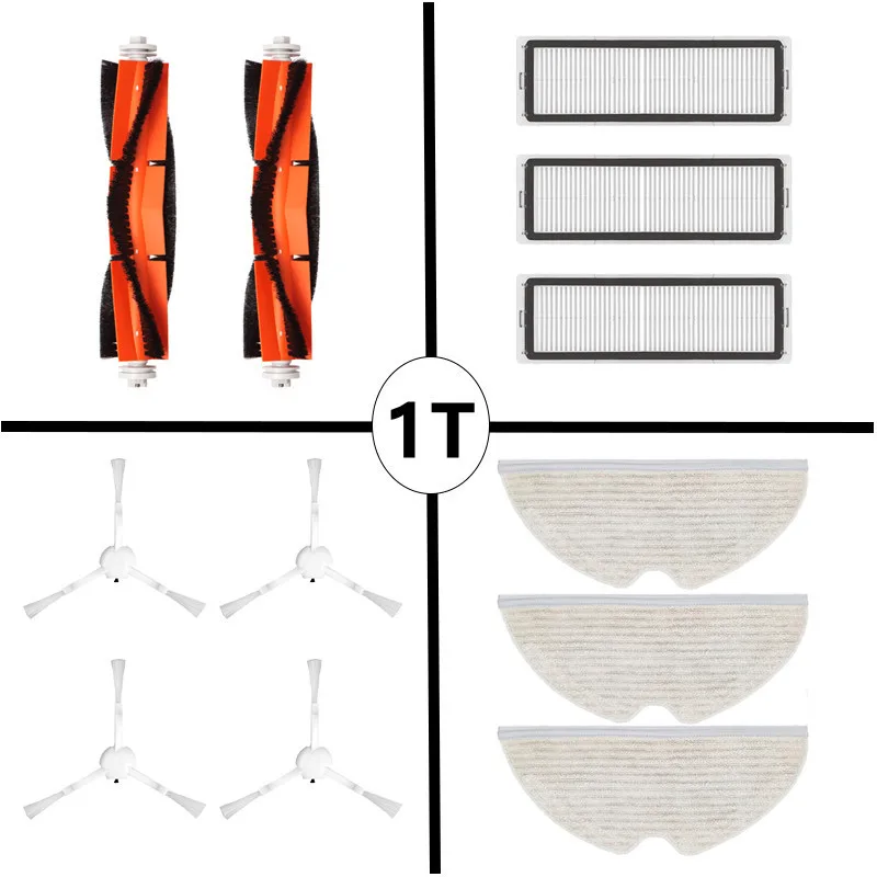 Nadaje się do Mi Mijia 1T Robot odkurzający akcesoria szczotka główna szczotka krawędziowa tkanina filtracyjna STYTJ02ZHM