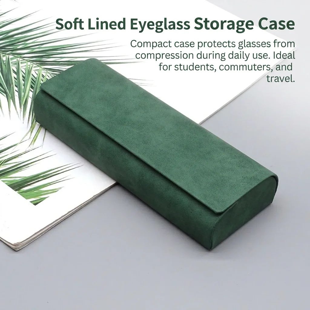 Hard-shell Spectacle Case Men Women Glasses Case PU Leather Portable Anti-extrusion Sunglasses Storage Box Folding Eyewear Pouch